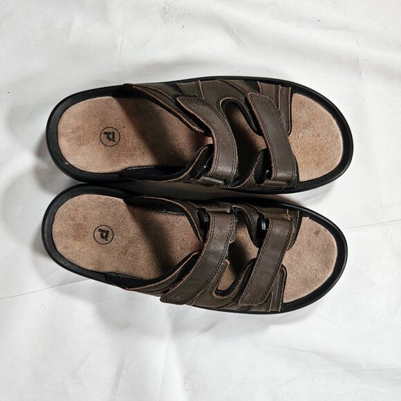 Propet Vero brown leather slip-on slides sandals msv003L Men\'s Size 12 5E (XX) main image 4